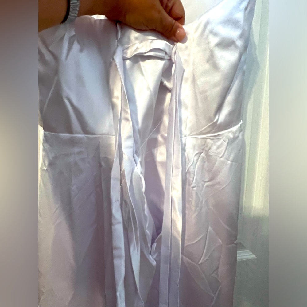 NEW with tag Long white sexy strapless satin gown wedding prom formal sz 4 - Picture 6 of 7